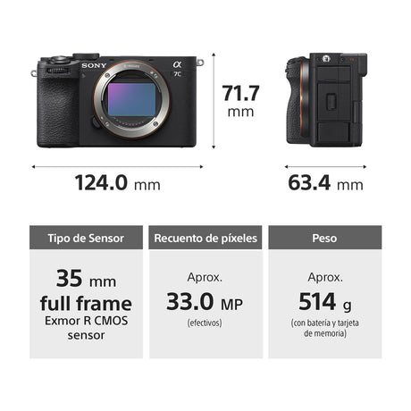 Sony a7C II Alpha Cámara Digital Mirrorless Body | ILCE-7CM2 | Full Frame | Negro