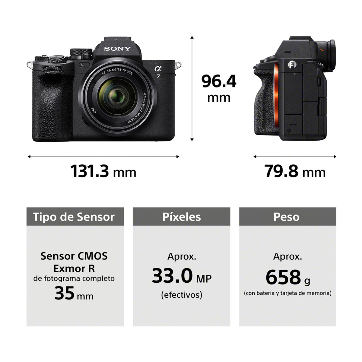Sony a7 IV Alpha Cámara Digital Mirrorless con Lente 28-70mm OSS | ILCE-7M4K | Full Frame