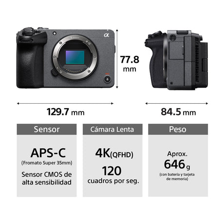 Sony FX30 Alpha Cinema Line Cámara Digital Mirrorless Body | ILME-FX30B