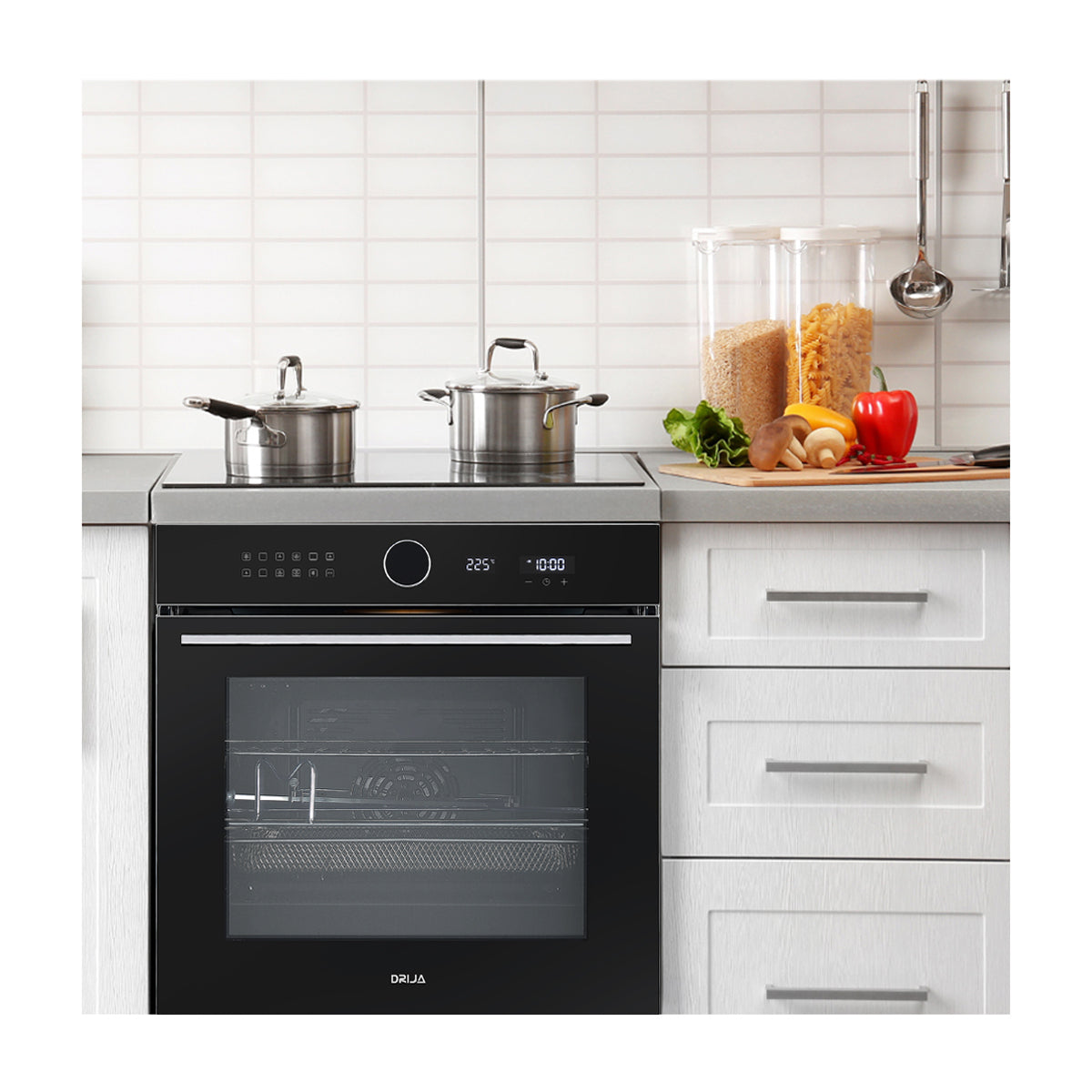 Drija Índico 60 Air Eléctrico Horno Multifuncional Empotrable Eléctrico | Puerta de Triple Vidrio | 250°C