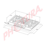 Drija Italia 76 Estufa Empotrable a Gas de Vidrio Templado | 5 Quemadores | 5 Válvulas de Seguridad