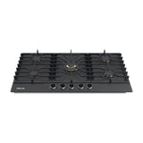 Drija Italia 90 Estufa Empotrable a Gas de Vidrio Templado | 5 Quemadores | 5 Válvulas de Seguridad