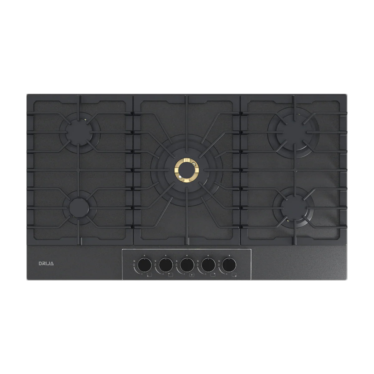 Drija Italia 90 Estufa Empotrable a Gas de Vidrio Templado | 5 Quemadores | 5 Válvulas de Seguridad