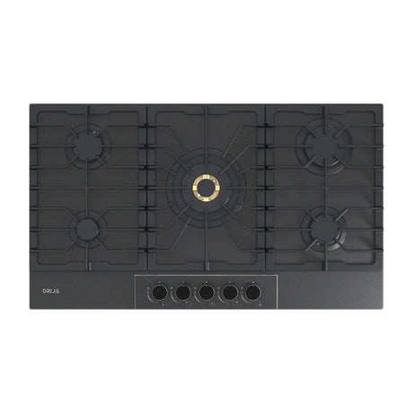 Drija Italia 90 Estufa Empotrable a Gas de Vidrio Templado | 5 Quemadores | 5 Válvulas de Seguridad