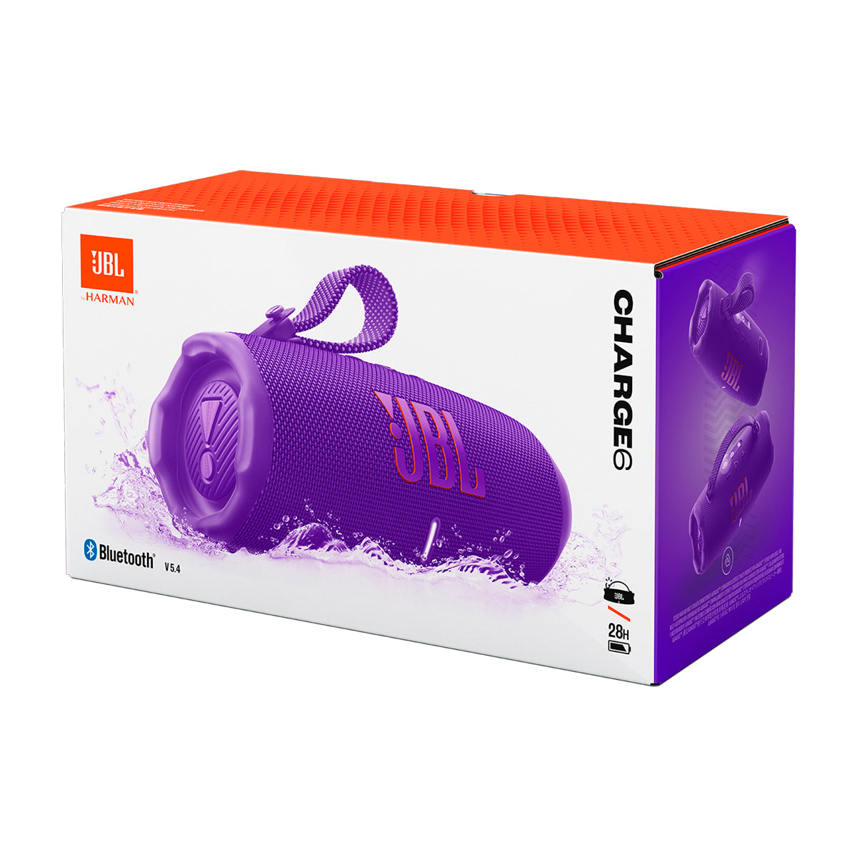JBL Charge 6 Bocina Portátil Bluetooth Waterproof | AI Sound Boost | 28H | IP68 | Púrpura