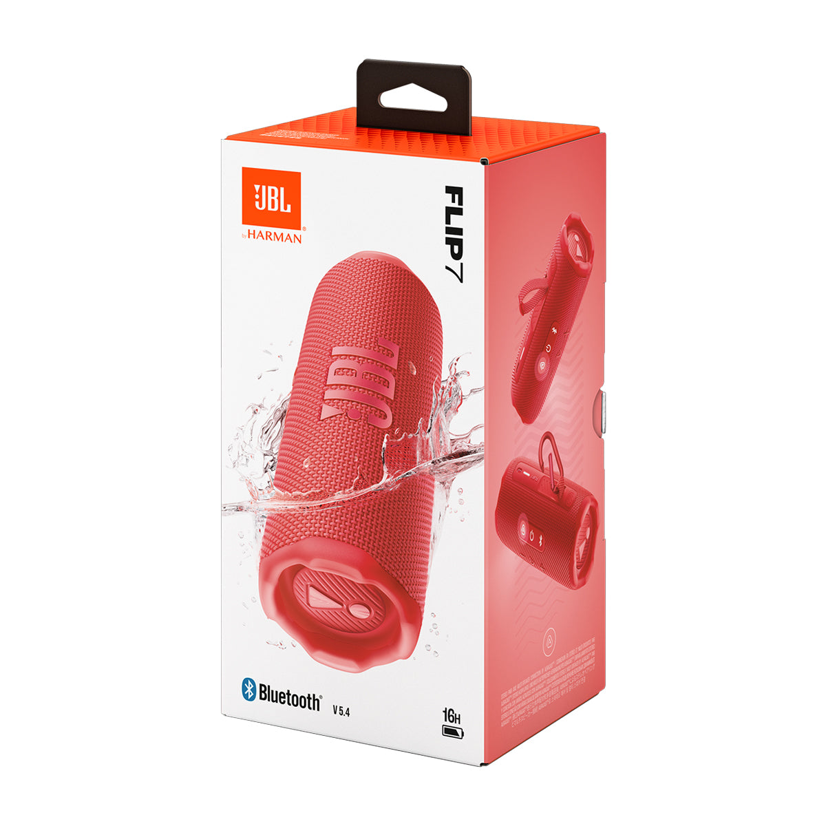 JBL Flip 7 Bocina Portátil Bluetooth Waterproof | AI Sound Boost | 16H | IP68 | Rojo