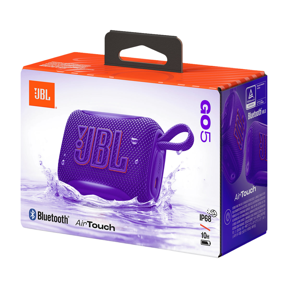 JBL GO 5 Bocina Portátil Bluetooth Waterproof | JBL Pro Sound | 10H | IP68 | Púrpura
