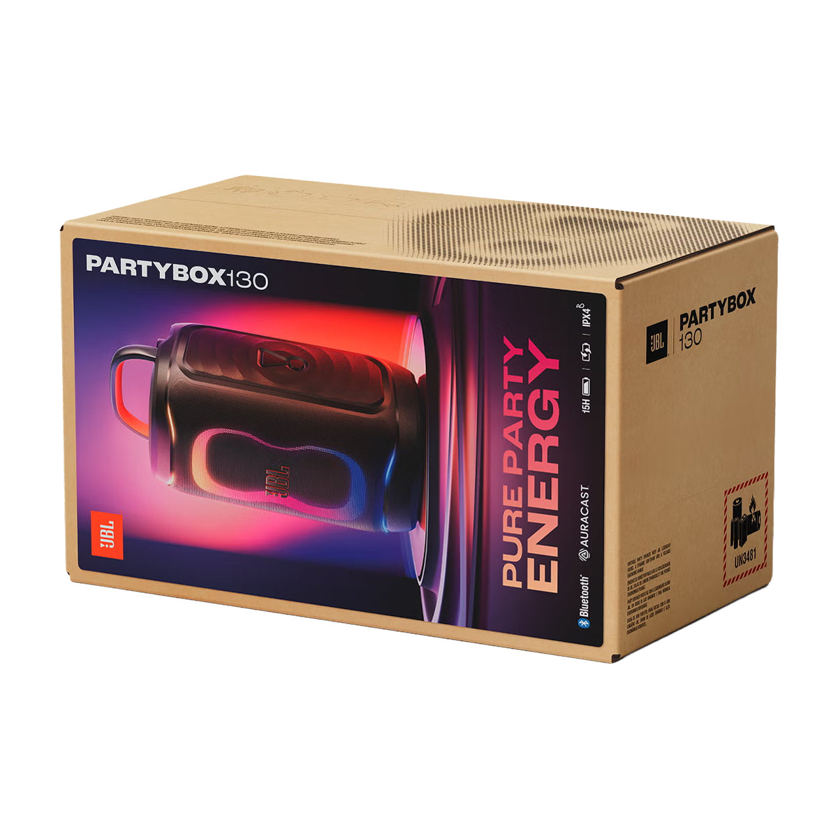 JBL PartyBox 130 Bocina Portátil Bluetooth | AI Sound Boost | Luces | 15H | IPX4 | Negro