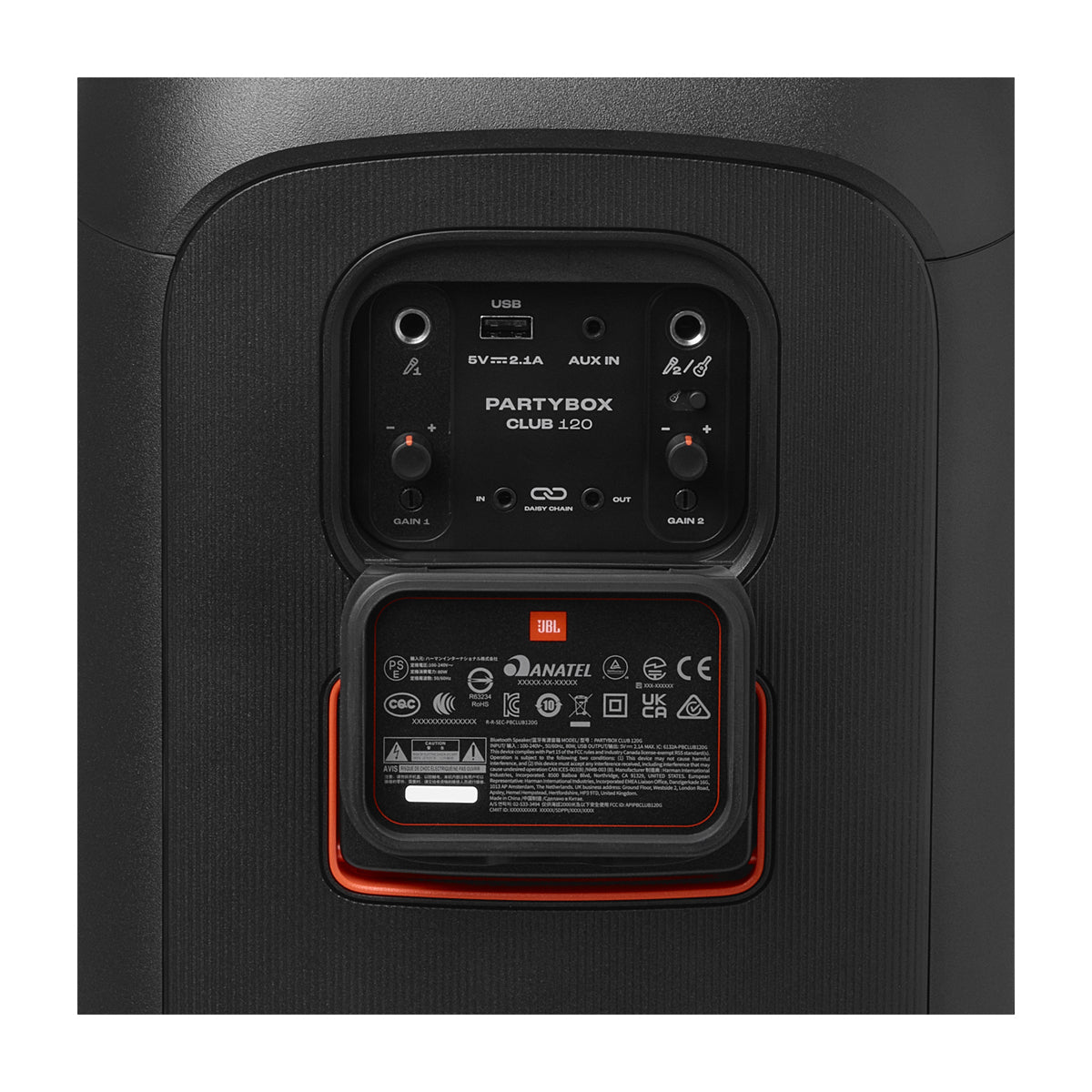 JBL PartyBox Club 120 Bocina Portátil Bluetooth | JBL Pro Sound | Luces | 12H | IPX4 | Negro