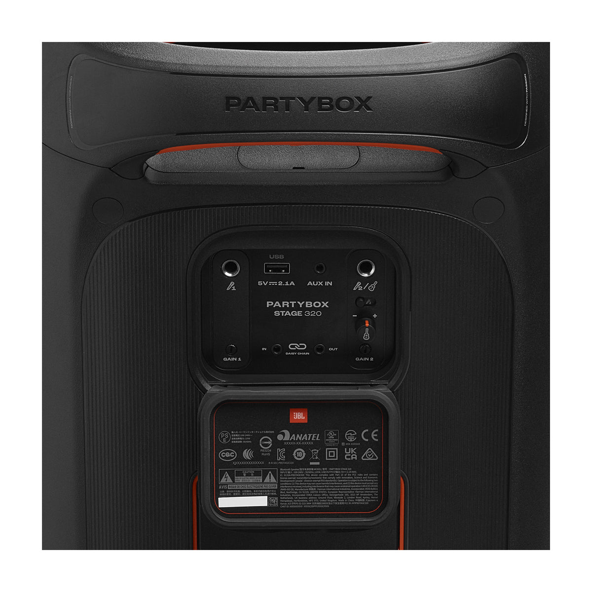 JBL PartyBox Stage 320 Bocina Portátil Bluetooth | JBL Pro Sound | Luces | 18H | IPX4 | Negro