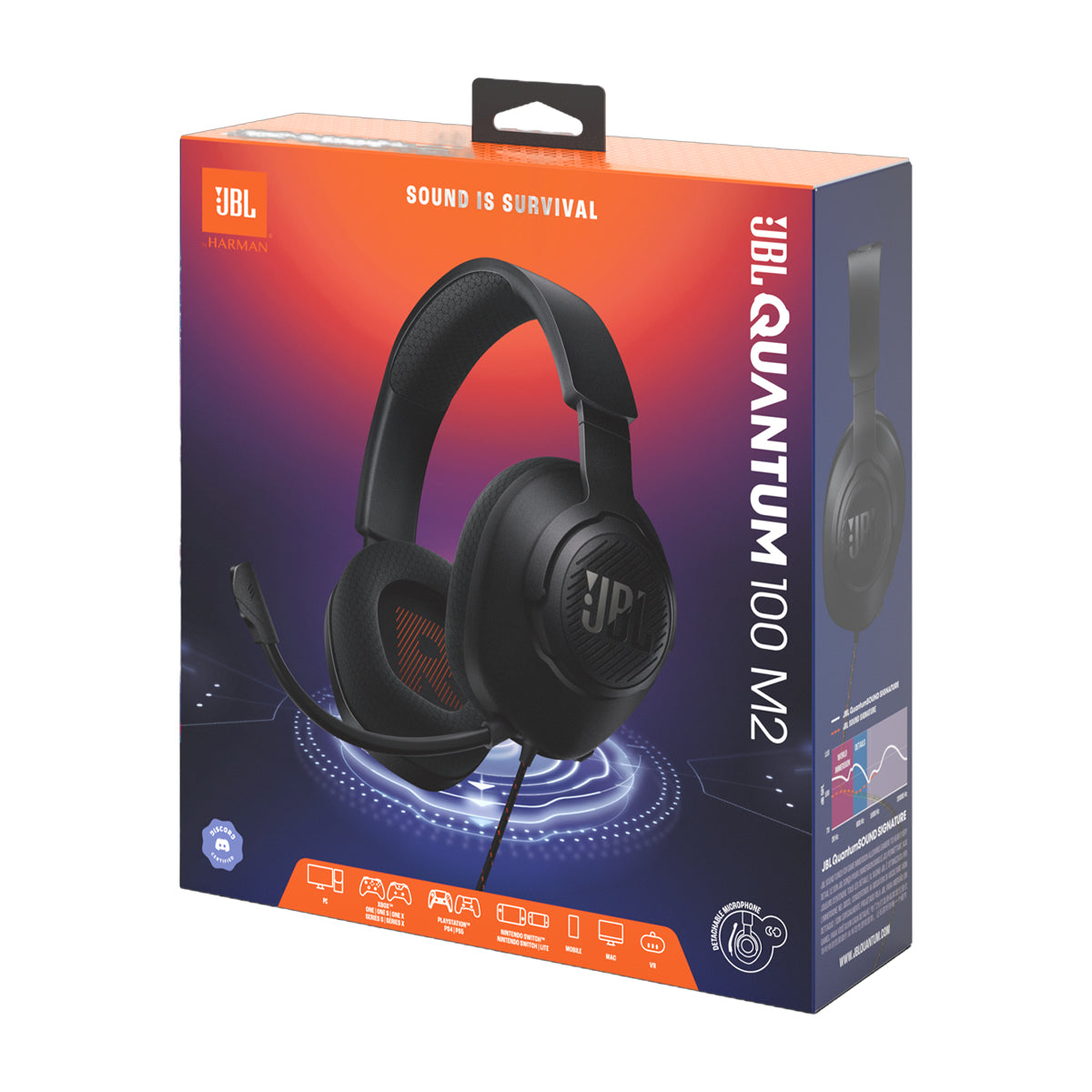 JBL Quantum 100M2 Headset Gaming Audífonos Over-Ear de Cable para Smartphones / MAC / PC / Consolas | Negro