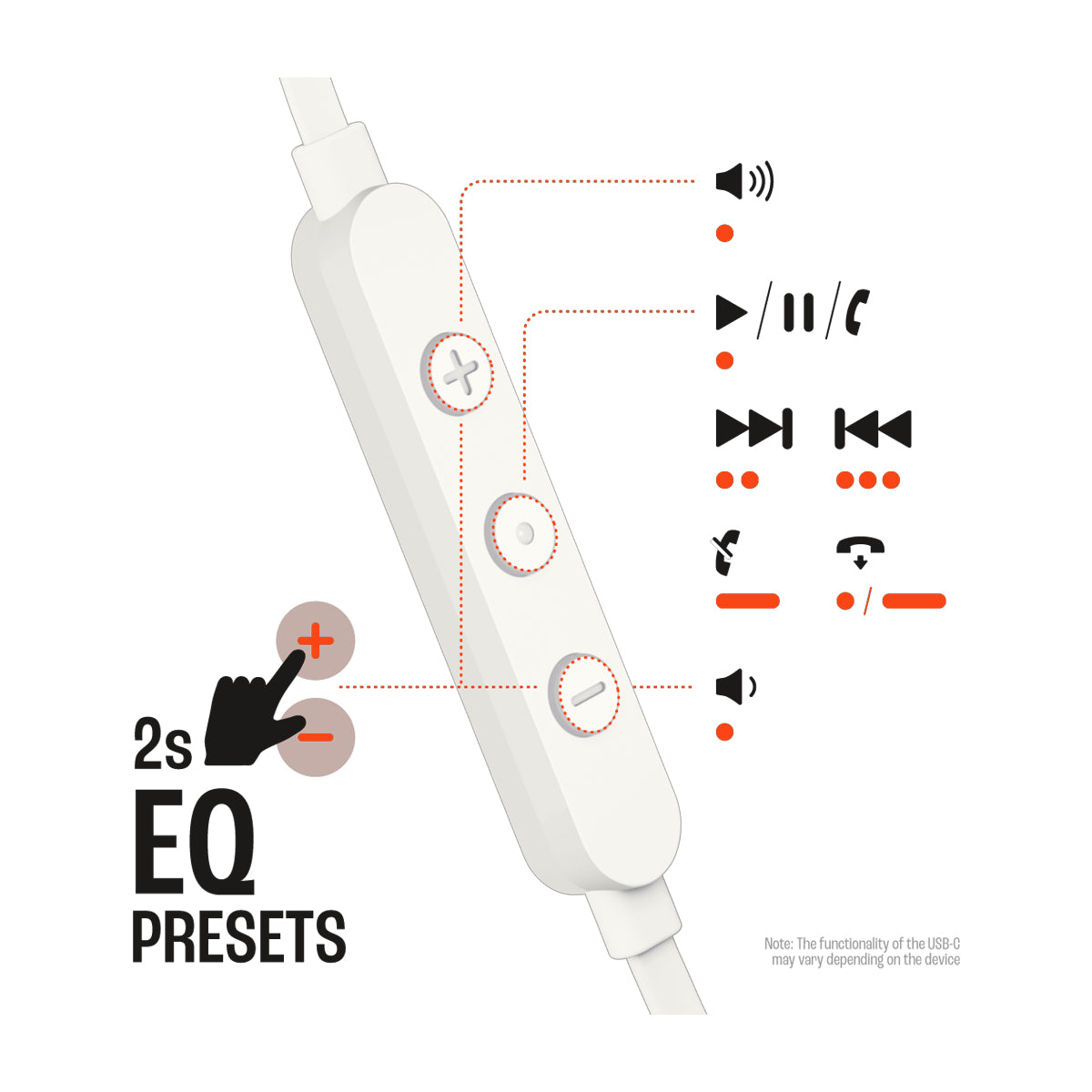 JBL Tune 310C Audífonos de Cable | Blanco