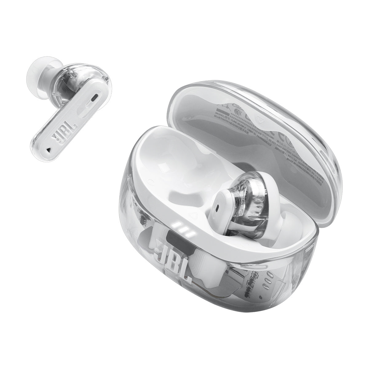 JBL Tune Beam 2 Ghost Edition True Wireless Audífonos Inalámbricos Bluetooth | Adaptive Noise Cancelling | Blanco