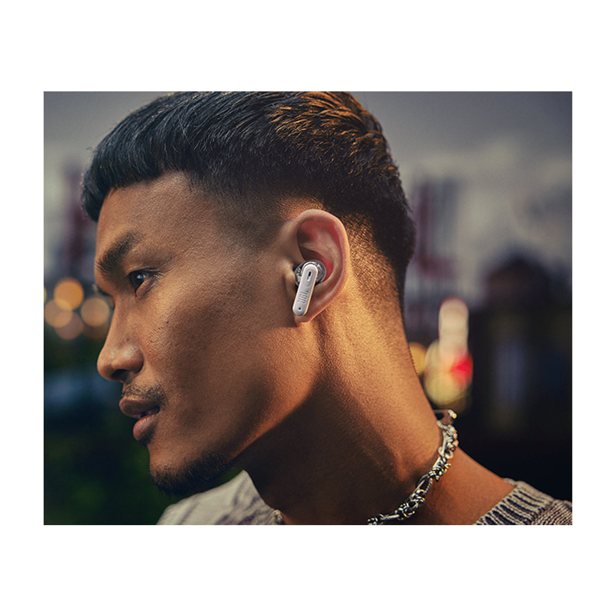 JBL Tune Beam 2 Ghost Edition True Wireless Audífonos Inalámbricos Bluetooth | Adaptive Noise Cancelling | Blanco