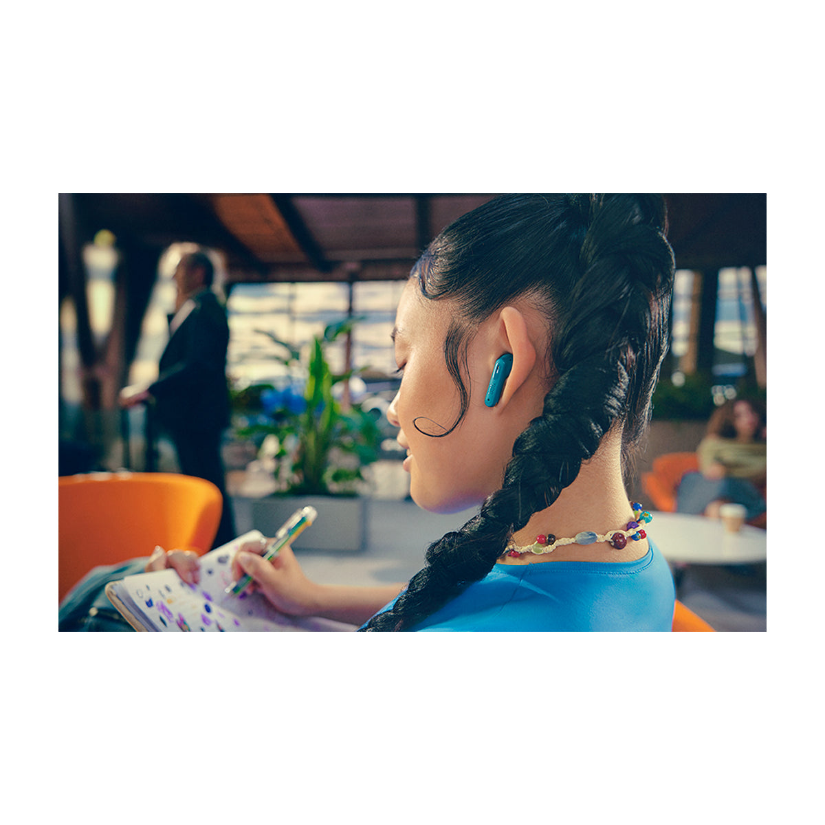 JBL Tune Beam 2 True Wireless Audífonos Inalámbricos Bluetooth | Adaptive Noise Cancelling | Turquesa