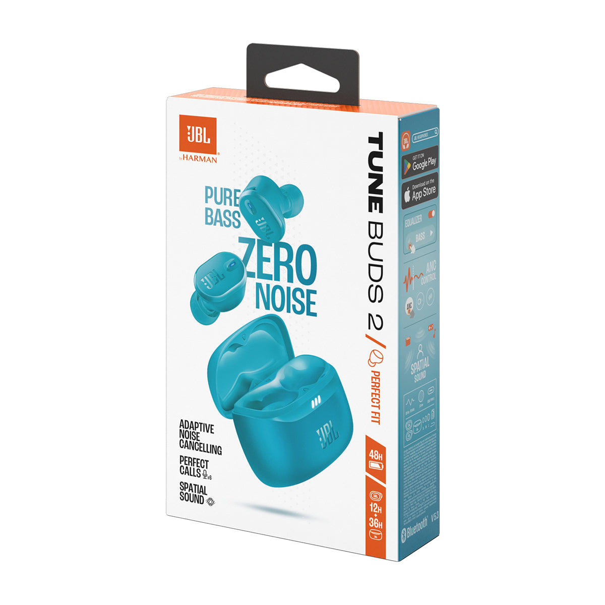 JBL Tune Buds 2 True Wireless Audífonos Inalámbricos Bluetooth | Adaptive Noise Cancelling | Turquesa