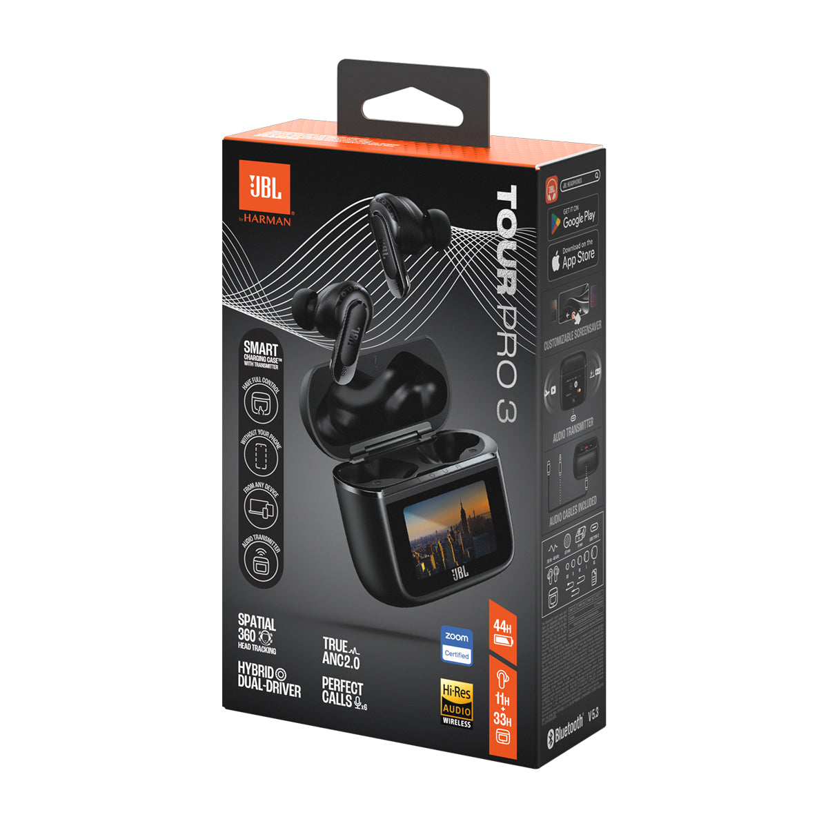 JBL Tour Pro 3 True Wireless Audífonos Inalámbricos Bluetooth | Adaptive Noise Cancelling | Negro
