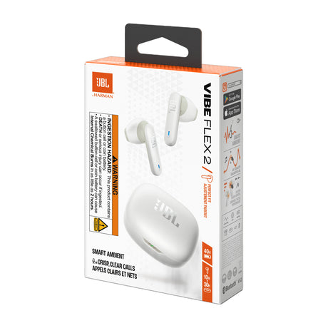 JBL Vibe Flex 2 True Wireless Audífonos Inalámbricos Bluetooth | Blanco