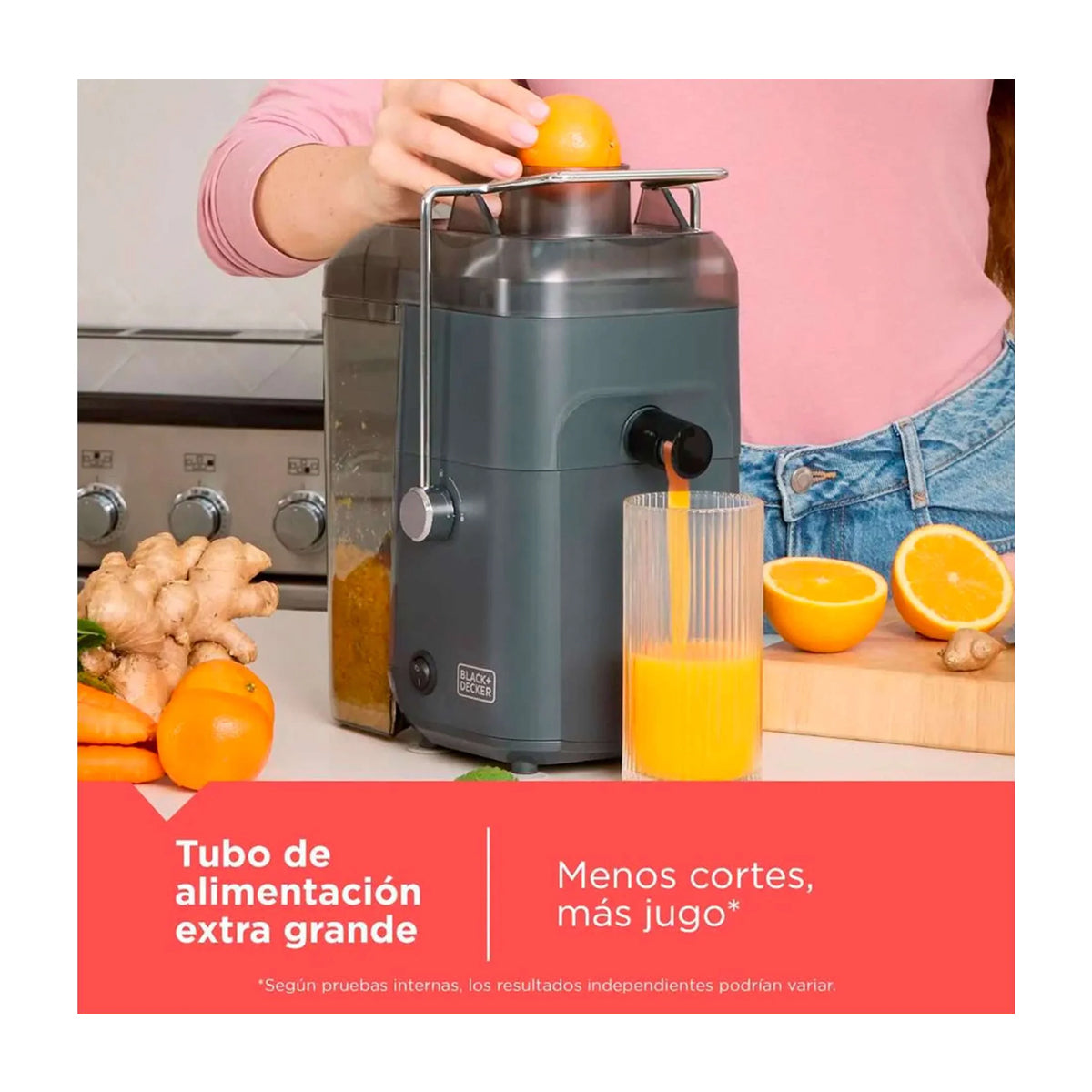 Black & Decker Extractor de Jugo | 1.6L | Colector de Pulpa | 400W | Gris