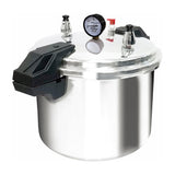 Sankey Olla de Presión de 22L | Manómetro | Válvula de Seguridad | Rejilla de Cocción | Aluminio | Plateado