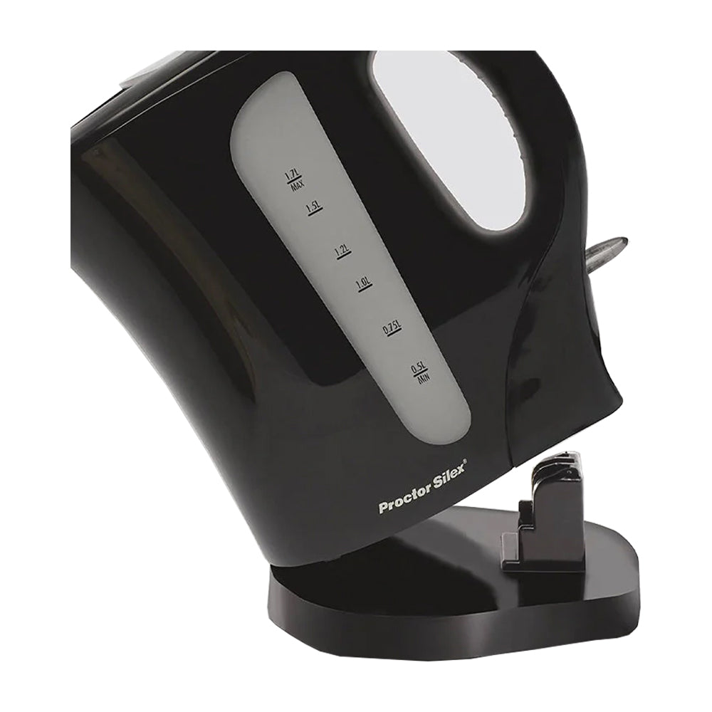 Proctor Silex Hervidor Eléctrico de 1.7 Litros | Apagado Automático | Vertido Inalámbrico | Negro