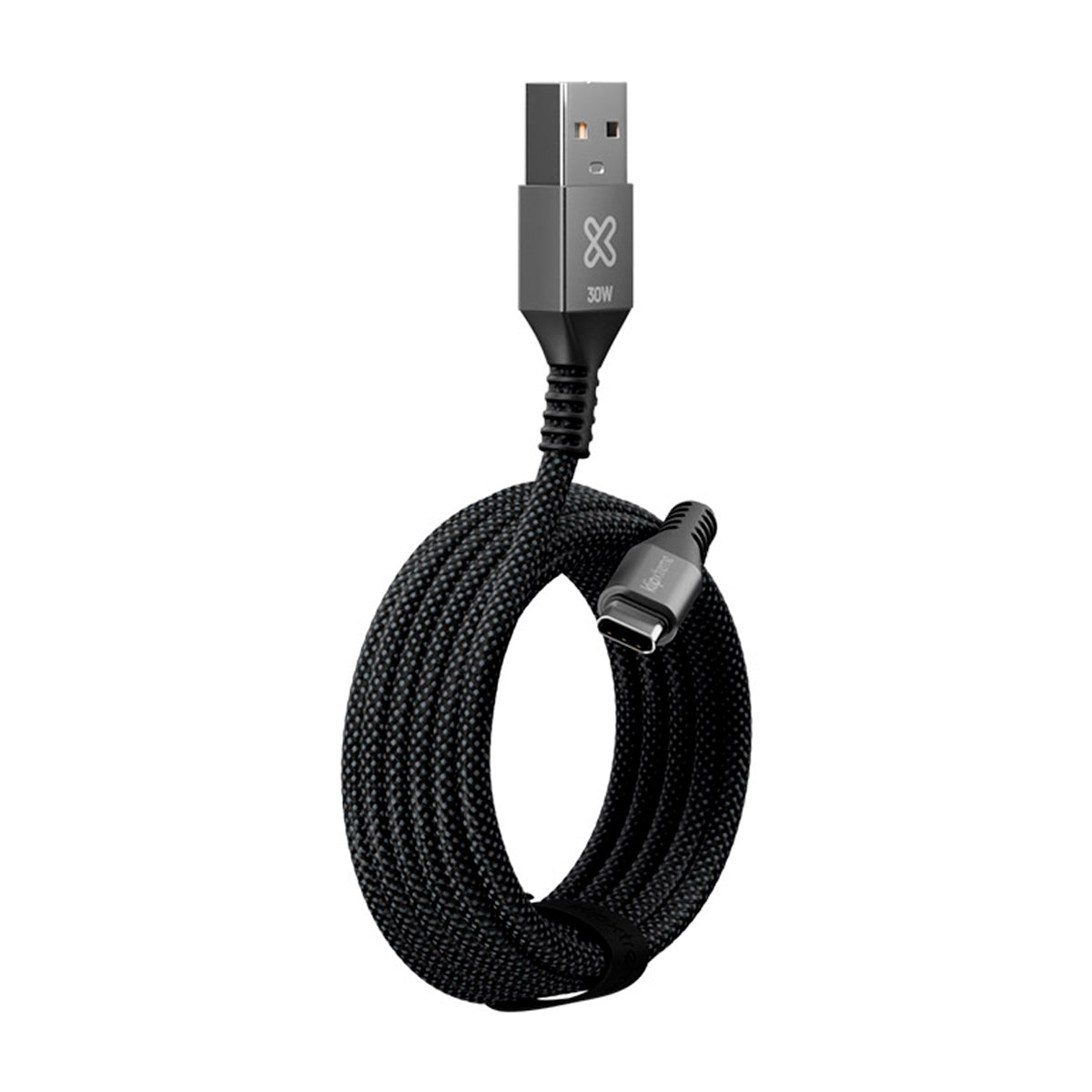 Klip Xtreme PowerGo 050 Cable USB A a USB C | 1.8 Metros | Negro Plateado