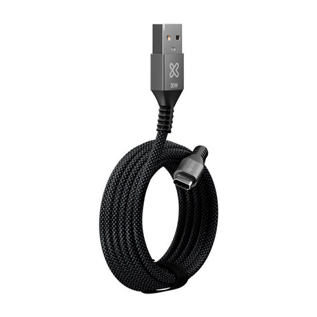 Klip Xtreme PowerGo 050 Cable USB A a USB C | 1.8 Metros | Negro Plateado