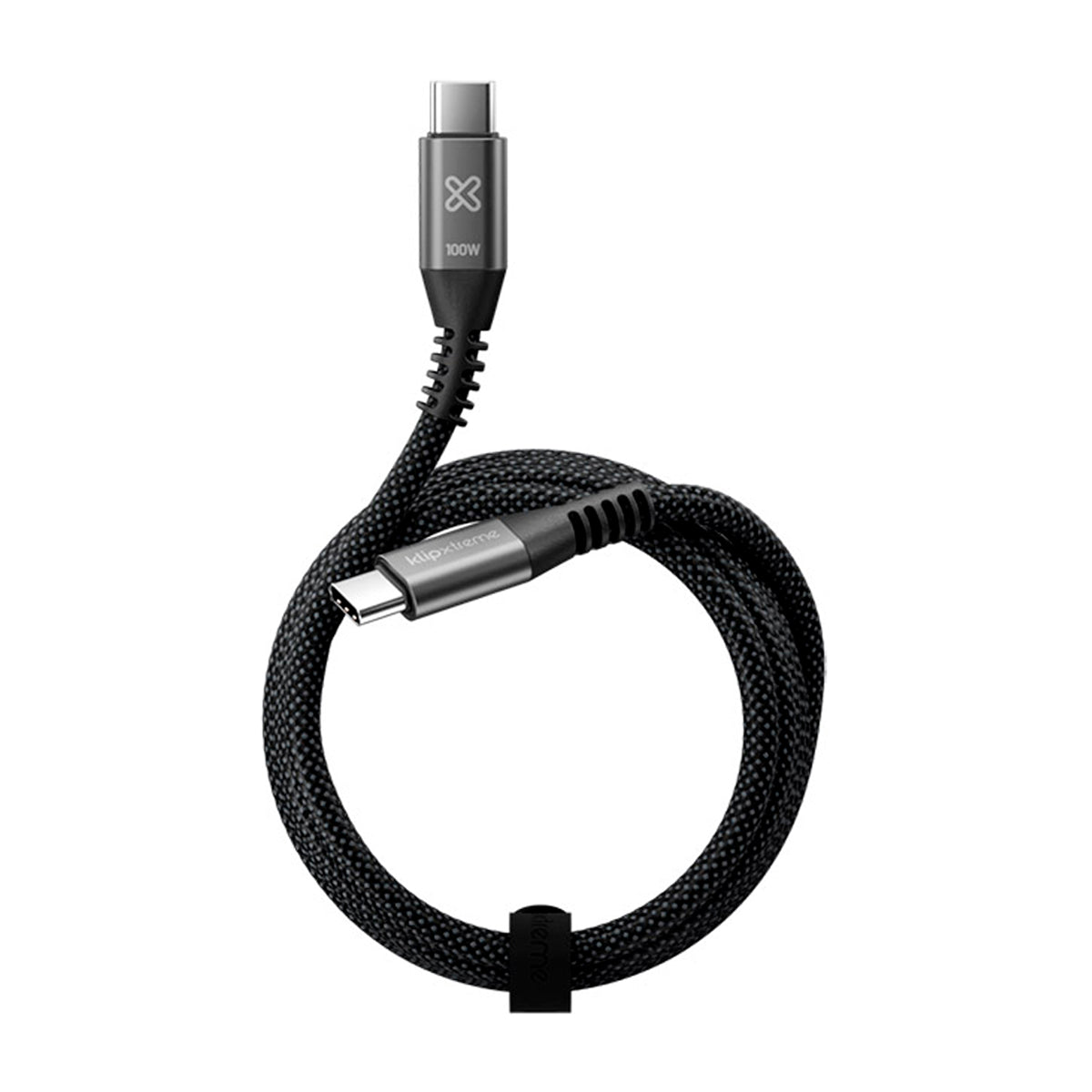 Klip Xtreme PowerGo 550 Cable USB C a USB C | 1.8 Metros | Negro Plateado