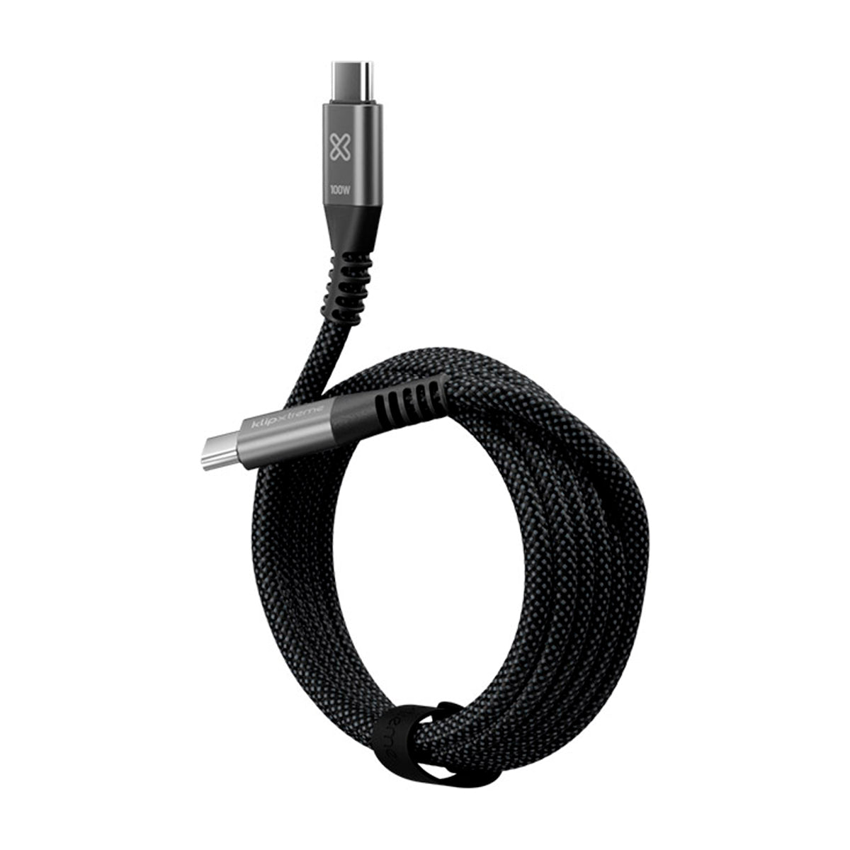 Klip Xtreme PowerGo 550 Cable USB C a USB C | 1.8 Metros | Negro Plateado