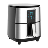 Kitcher Freidora de Aire Digital | 6.8QT | 8 Programas | Temporizador | Control de Temperatura | Plateado Negro