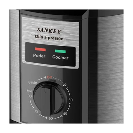 Sankey Olla de Presión Eléctrica de 6L | Temporizador | Bloqueo de Válvulas | Interior Antiadherente