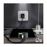 Klip Xtreme Adaptador de Corriente de Pared | 2 puertos | Tecnología GaN | Pantalla LCD | Negro