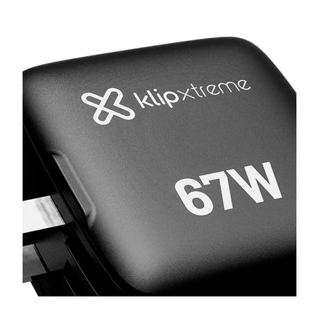 Klip Xtreme Adaptador de Corriente de Pared | 3 Puertos | Tecnología GaN | Indicador LED | Negro
