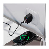 Klip Xtreme Adaptador de Corriente de Pared | 3 puertos | Tecnología GaN | Indicador LED | Negro