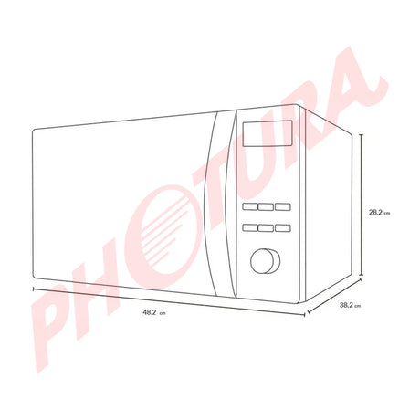 Winia Microondas de 1280W | 0.8p3 | Sistema de Bloqueo Infantil | Plateado