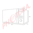 Winia Microondas de 1280W | 0.8p3 | Sistema de Bloqueo Infantil | Plateado