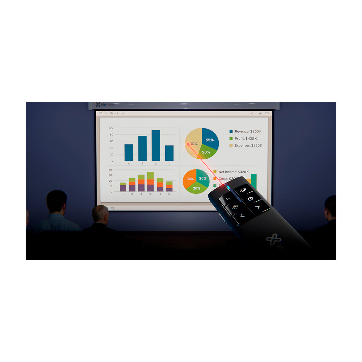 Klip Xtreme SlideMaster Pro Puntero Láser Inalámbrico Remoto | Botón Multifunción | 50m de Alcance