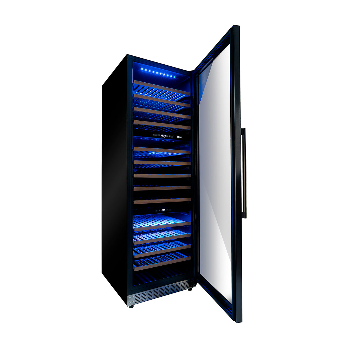 Drija Lambrusco 160 Vinera Empotrable de Compresor de 160 Botellas | Rejillas de Madera Deslizables