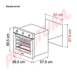 Drija Latino 60 Black Eléctrico Horno Multifuncional Empotrable Eléctrico | Puerta de Doble Vidrio | 250°C
