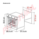 DRIJA Latino 60 Black Horno Multifuncional Empotrable Eléctrico | Puerta de Doble Vidrio | 250°C