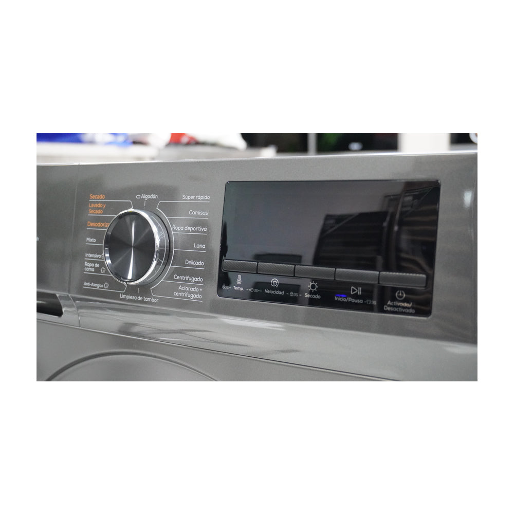Drija Lavasciuga 1609 Lavadora Secadora Eléctrica 2-en-1 Inverter de Carga Frontal | Panel Digital | Programable | Lavado Rápido | Air Wash | 16kg | Gris