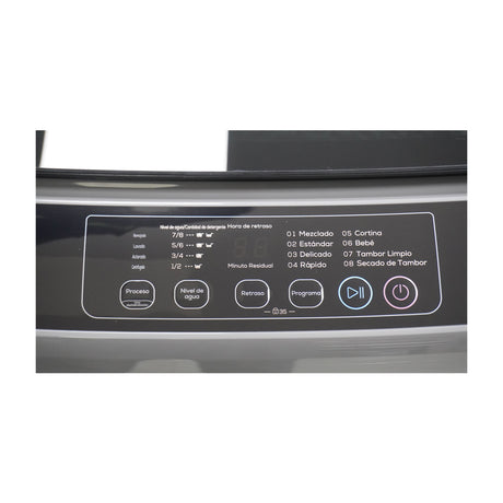 DRIJA Lavatrice 1305 Lavadora Automática de Carga Superior | Panel Digital | Programable | Lavado Rápido | 13.5kg | Gris