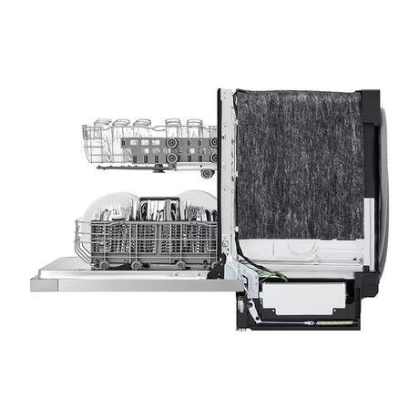 LG Lavaplatos Empotrable de 24" | Inverter Direct Drive | Digital | QuadWash | Rejilla Ajustable | Silencioso 50 dBA | 15 P/S | Acero Inoxidable