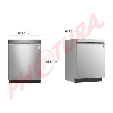 LG Lavaplatos Empotrable de 24" | Inverter Direct Drive | Digital | QuadWash | Rejilla Ajustable | Silencioso 50 dBA | 15 P/S | Acero Inoxidable