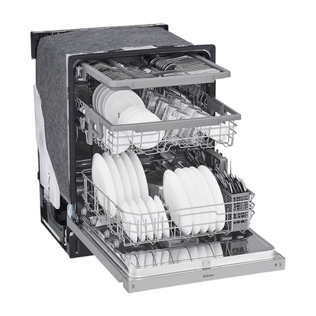 LG Lavaplatos Empotrable de 24" | Inverter Direct Drive | Digital | ThinQ | QuadWash | EasyRack Plus | Tercera Rejilla | Silencioso 48 dBA | 15 P/S | Acero Inoxidable