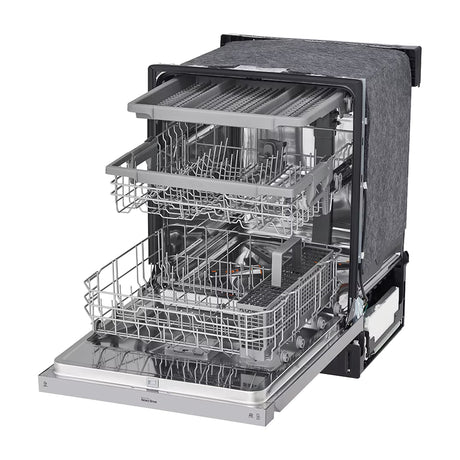 LG Lavaplatos Empotrable de 24" | Inverter Direct Drive | Digital | ThinQ | QuadWash | EasyRack Plus | Tercera Rejilla | Silencioso 48 dBA | 15 P/S | Acero Inoxidable