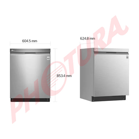 LG Lavaplatos Empotrable de 24" | Inverter Direct Drive | Digital | ThinQ | QuadWash | EasyRack Plus | Tercera Rejilla | Silencioso 48 dBA | 15 P/S | Acero Inoxidable