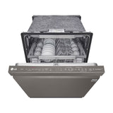 LG Lavaplatos Empotrable de 24" | Inverter Direct Drive | Digital | ThinQ | QuadWash | True Steam | Tercera Rejilla | Silencioso 44 dBA | 15 P/S | Acero Inoxidable