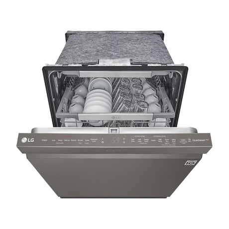 LG Lavaplatos Empotrable de 24" | Inverter Direct Drive | Digital | ThinQ | QuadWash | True Steam | Tercera Rejilla | Silencioso 44 dBA | 15 P/S | Acero Inoxidable
