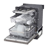 LG Lavaplatos Empotrable de 24" | Inverter Direct Drive | Digital | ThinQ | QuadWash | True Steam | Tercera Rejilla | Silencioso 44 dBA | 15 P/S | Acero Inoxidable